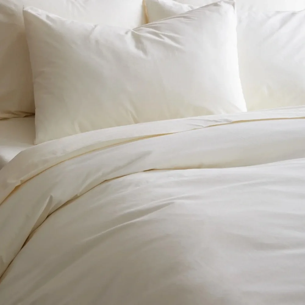 QUINCE Organic Brushed Cotton Duvet Cover Full Queen Ivory